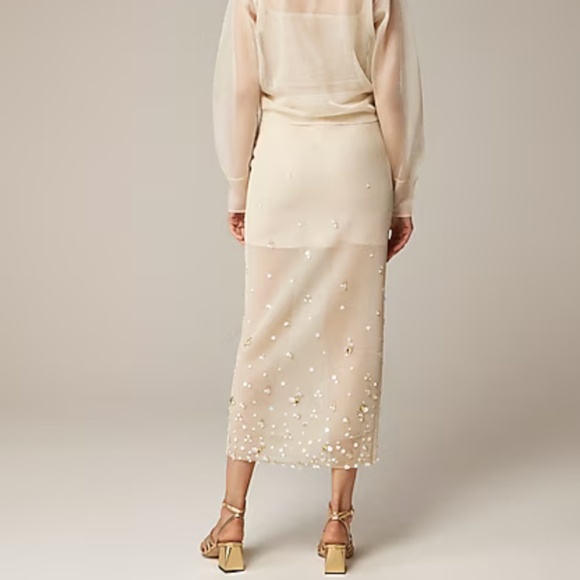 NWT J. Crew Collection sand sheer sweater-skirt with sequins SZ XXS - Picture 3 of 8